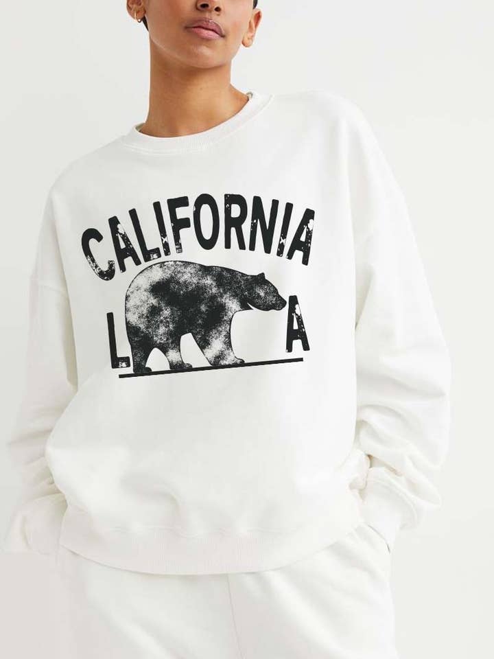 M9094 -SW CALIFORNIEN grafiska sweatshirts för wholesale av HARANG