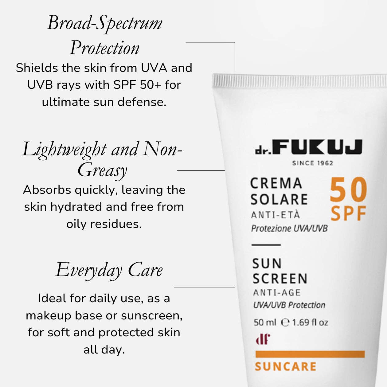 Dr. Fukuj - Wholesale Sunscreen - Anti-Aging Sunscreen SPF 50+1