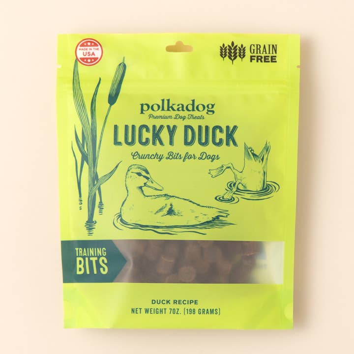 Polkadog Lucky Duck Training Bits Crunchy Dog Treats 7oz for wholesale by Pet Palette Distribution