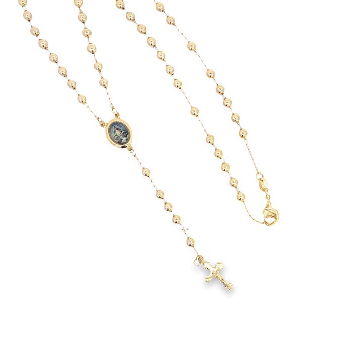 MIA Jewelry - Wholesale Prayer Beads Necklace - Catholic Gold Rosary With Crucifix (G169A)2