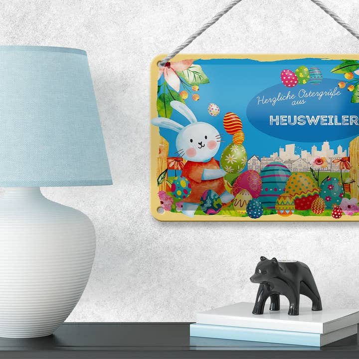 Femer - Wholesale Sign - Heusweiler Deco Easter Greetings 18x12cm Tin Sign2