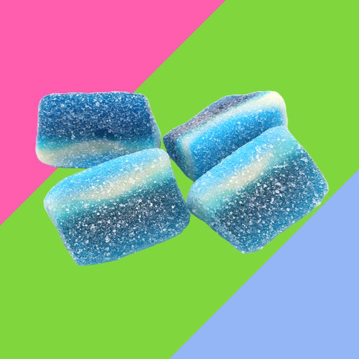 Kingsway Blue Raspberry Slices Bag 3kg for wholesale by Gaffney's Sweets & Treats Wholesale