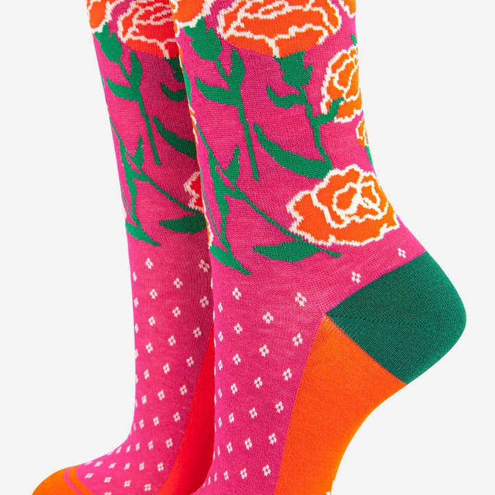 Women's Carnation Floral Print Bamboo Socks and other Purchase Wholesale carnations for mother's day. Free Returns & Net 60 Terms on Faire trending on Faire.