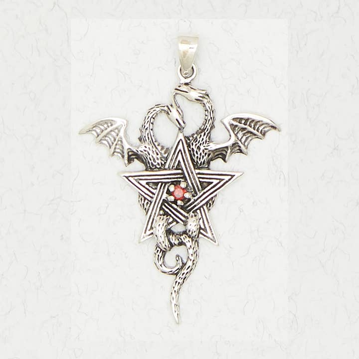Sterling Silver Pendant - Pentacle of the Dragons for wholesale by Nirvana LLC