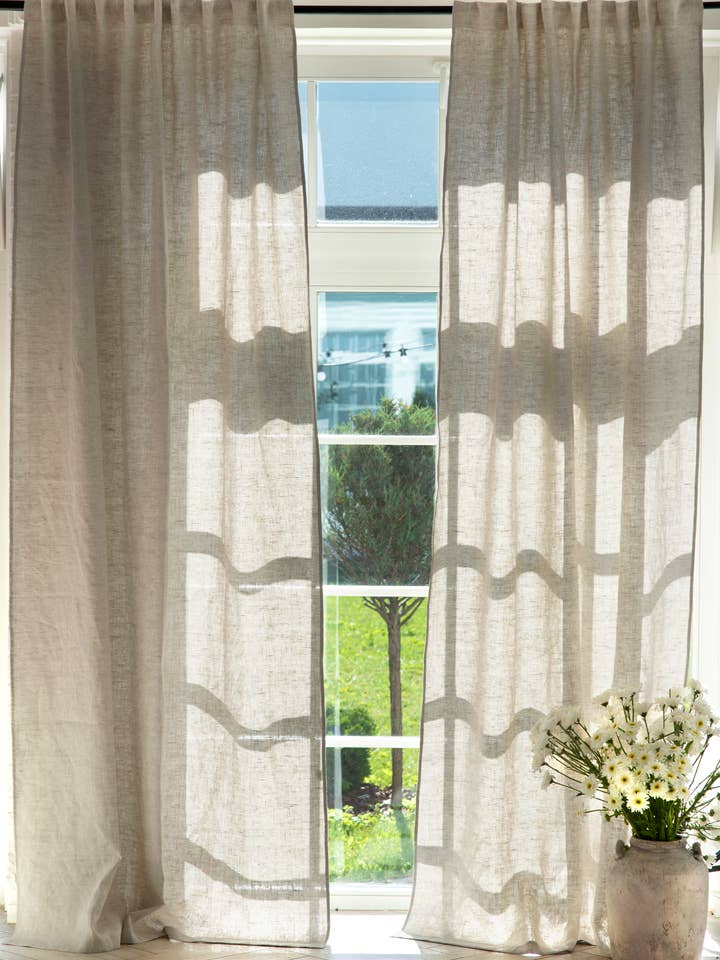 Cortinas de lino con trabillas (sin forro) para venta al por mayor de LinenQ