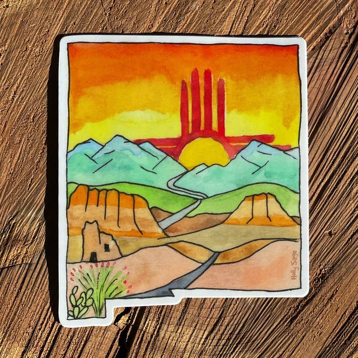 Autocollant de voyage en voiture NM pour la vente par Holly Sage Art