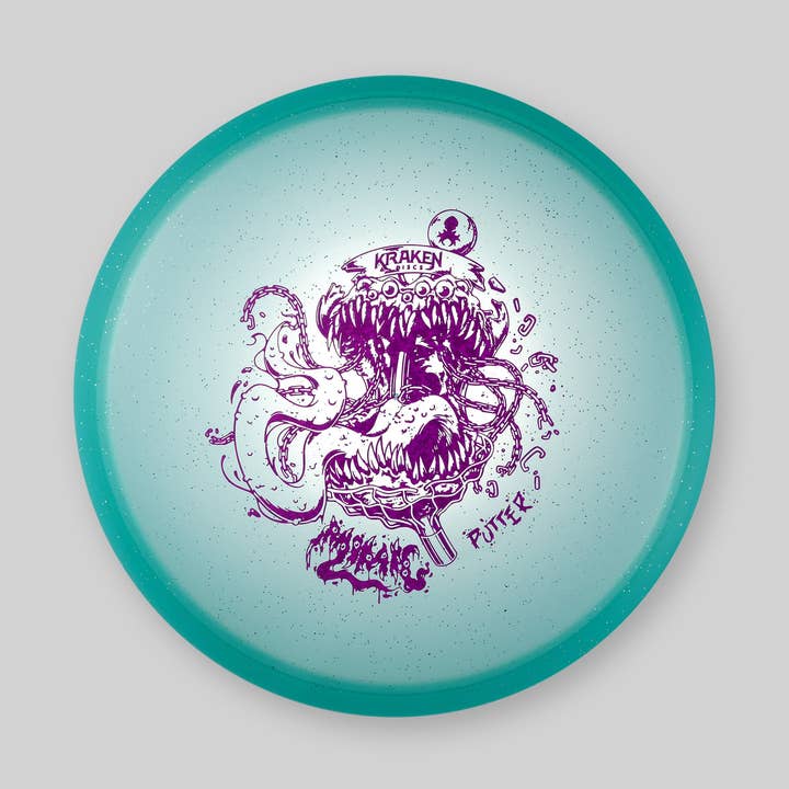 Mimic Teal Jelly Putter with Pink Foil for wholesale by Kraken Dice