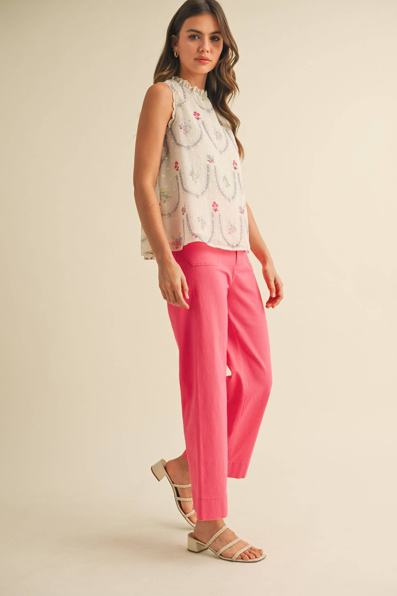 &MERCI - Vendita all'ingrosso Camicetta - Donna - TOP BABYDOLL CON RICAMO FLOREALE MTP400623