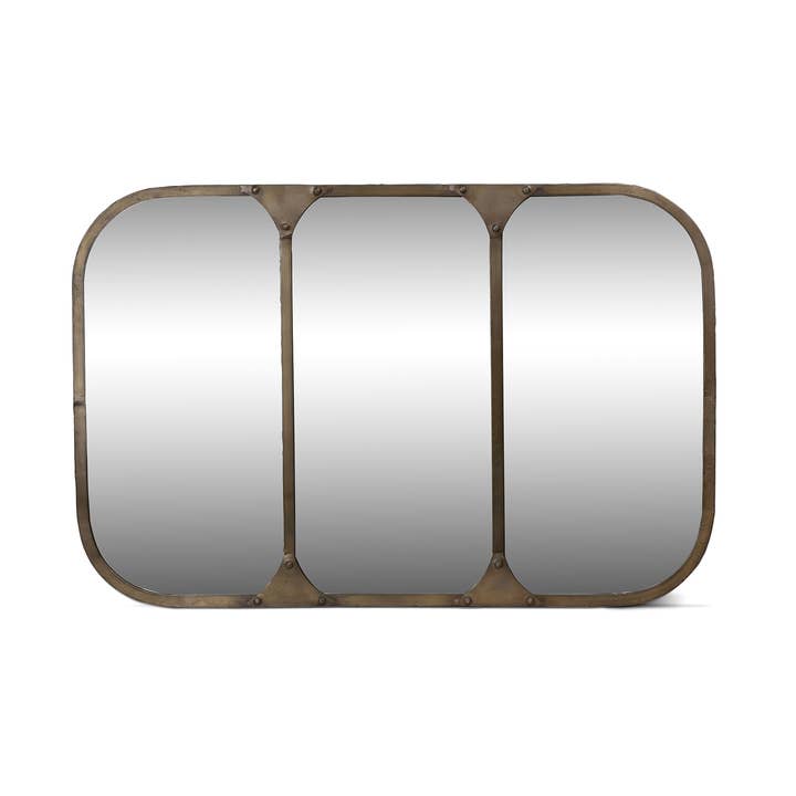 Miroir avec cadre en laiton et fer de la collection Park Hill pour la vente par Park Hill Collection