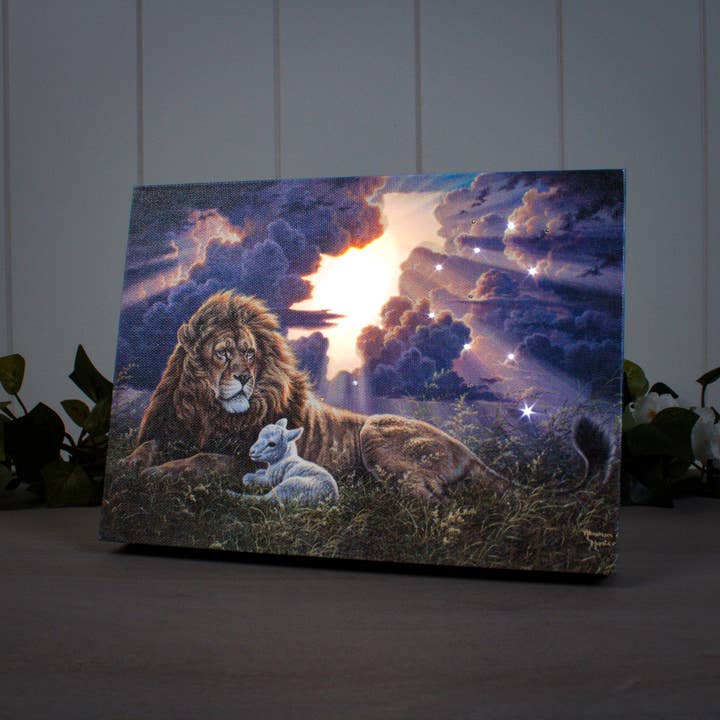 Glow Decor - Wholesale Decorative tabletop object - Perfect Peace 8x6 Lighted Tabletop Canvas1