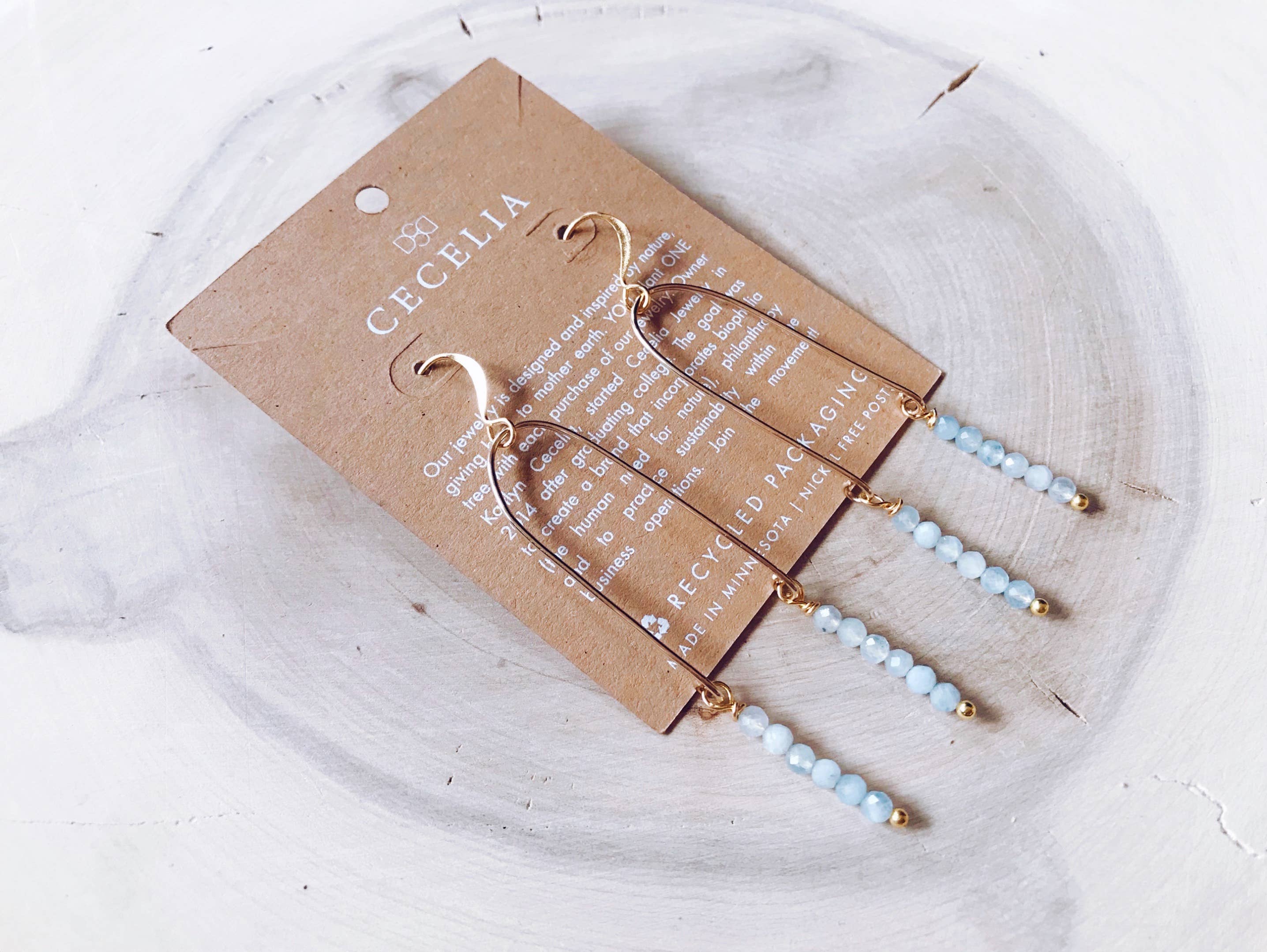 Recyle Teasures Boutique Simple Delicate Beaded Earrings for Women /& Teen Girls