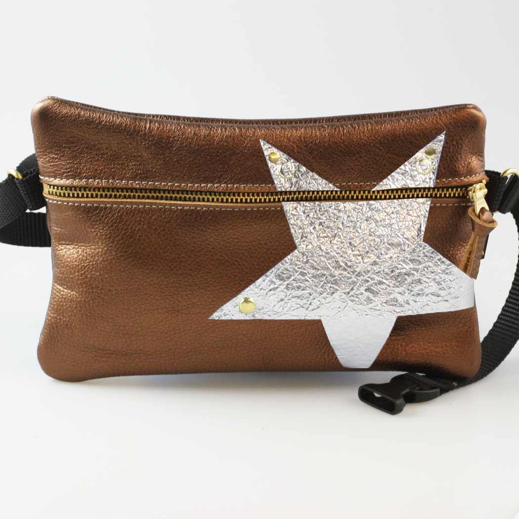 Zina Kao Exclusives - Wholesale Belt Bag - Women's - The Metallic Vail Hipbag w/Star Applique3