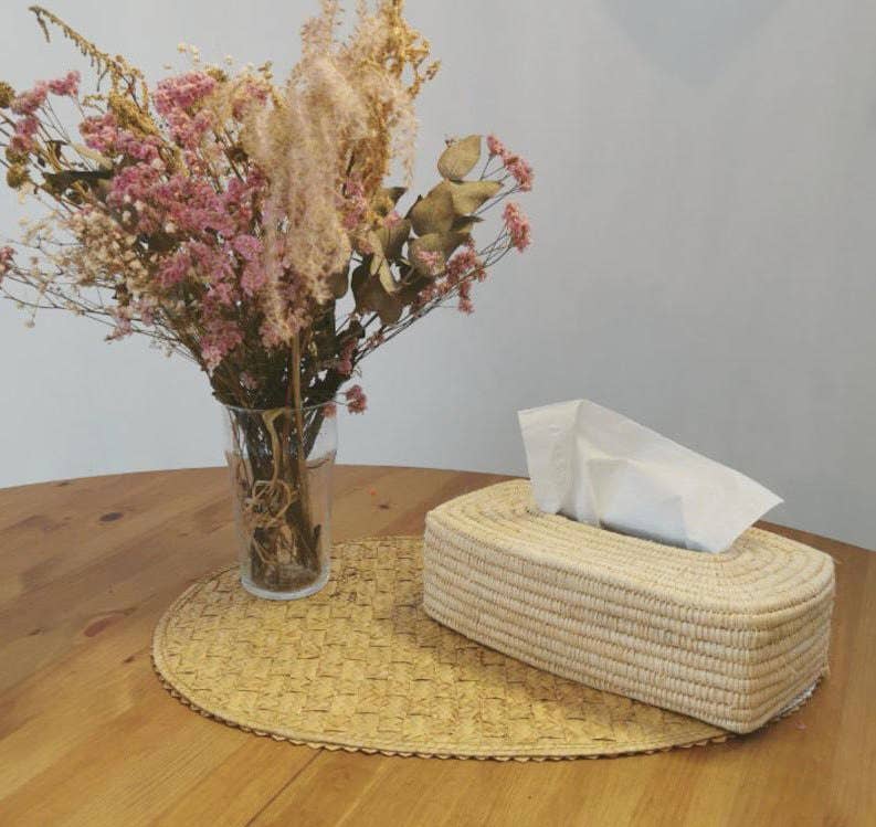 DarKech - Wholesale Decorative Box - Handwoven Rattan Tissue Box Cover – Natural Boho Decor2