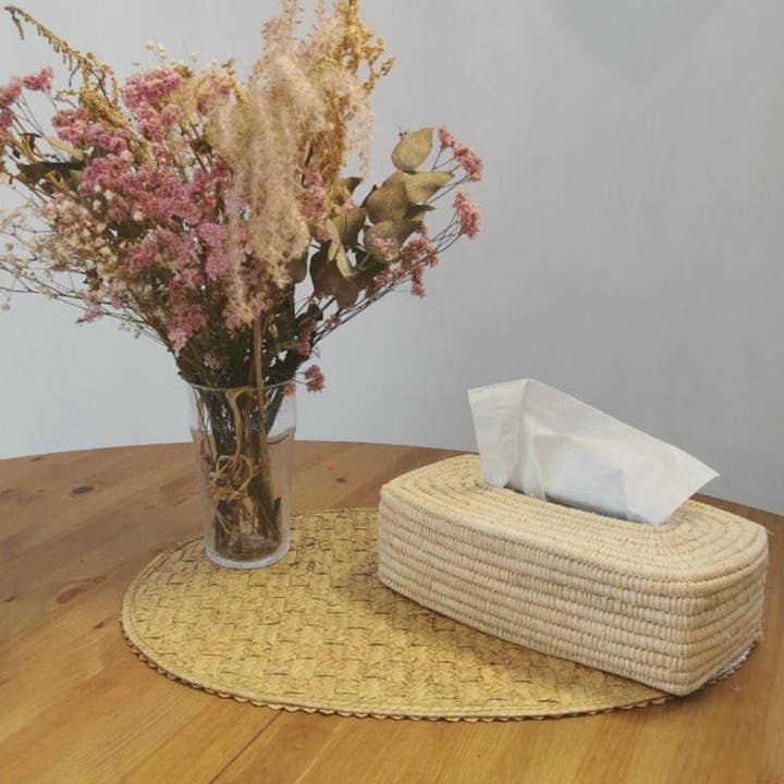 DarKech - Wholesale Decorative Box - Handwoven Rattan Tissue Box Cover – Natural Boho Decor2