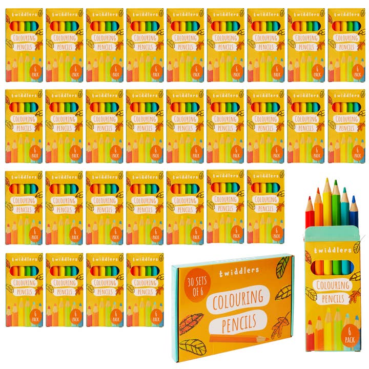 The Twiddlers - Wholesale Colored Pencil - 180 Colouring Pencils (30 Packs of 6)