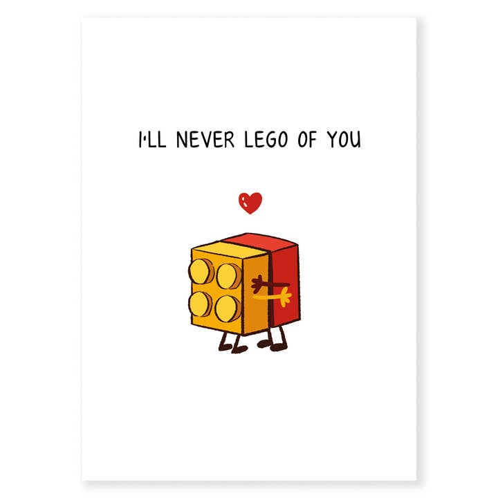 Never Lego of You Love Card for wholesale by Card Foolery