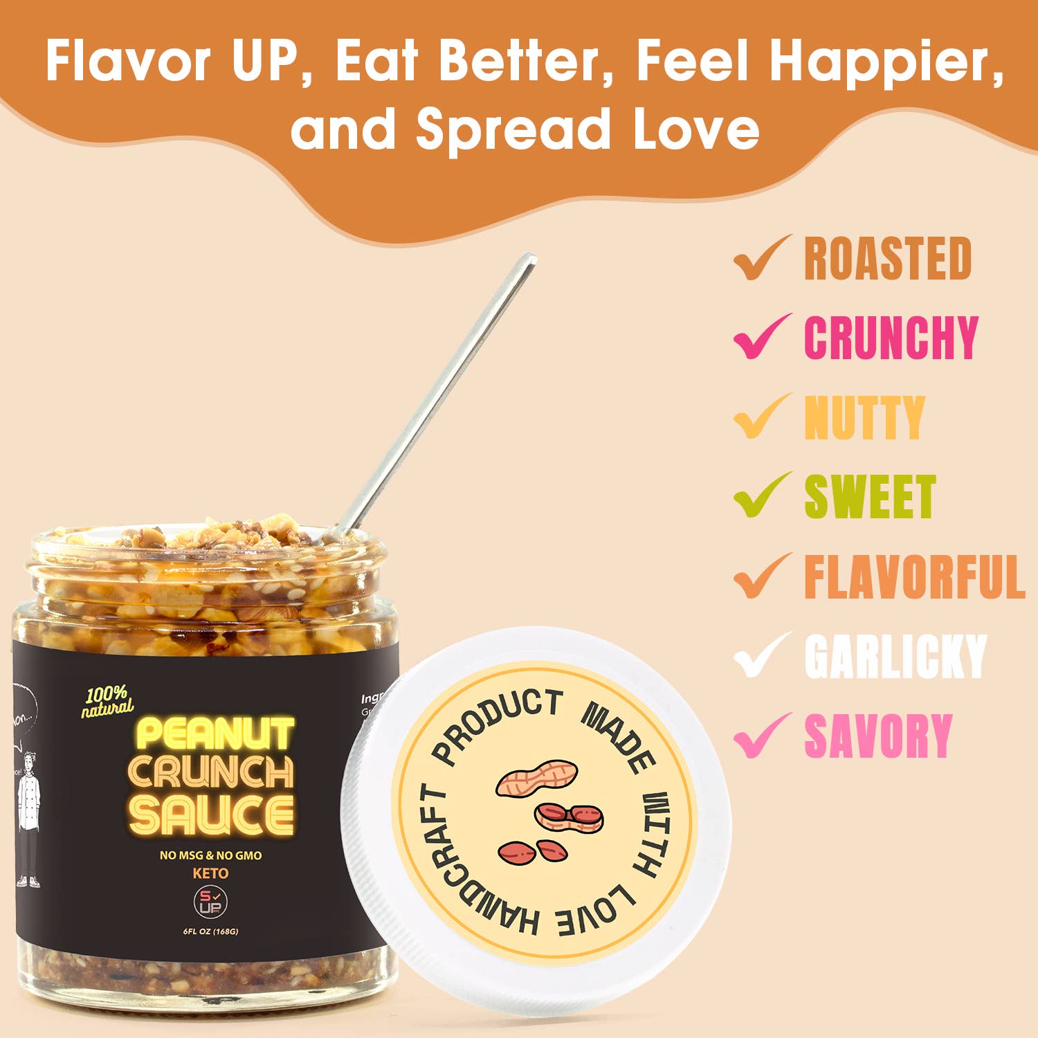 SAUCE UP NEW YORK - Wholesale Sauce - 100% All-Natural Nut-Crunch-Sauce - PEANUT1