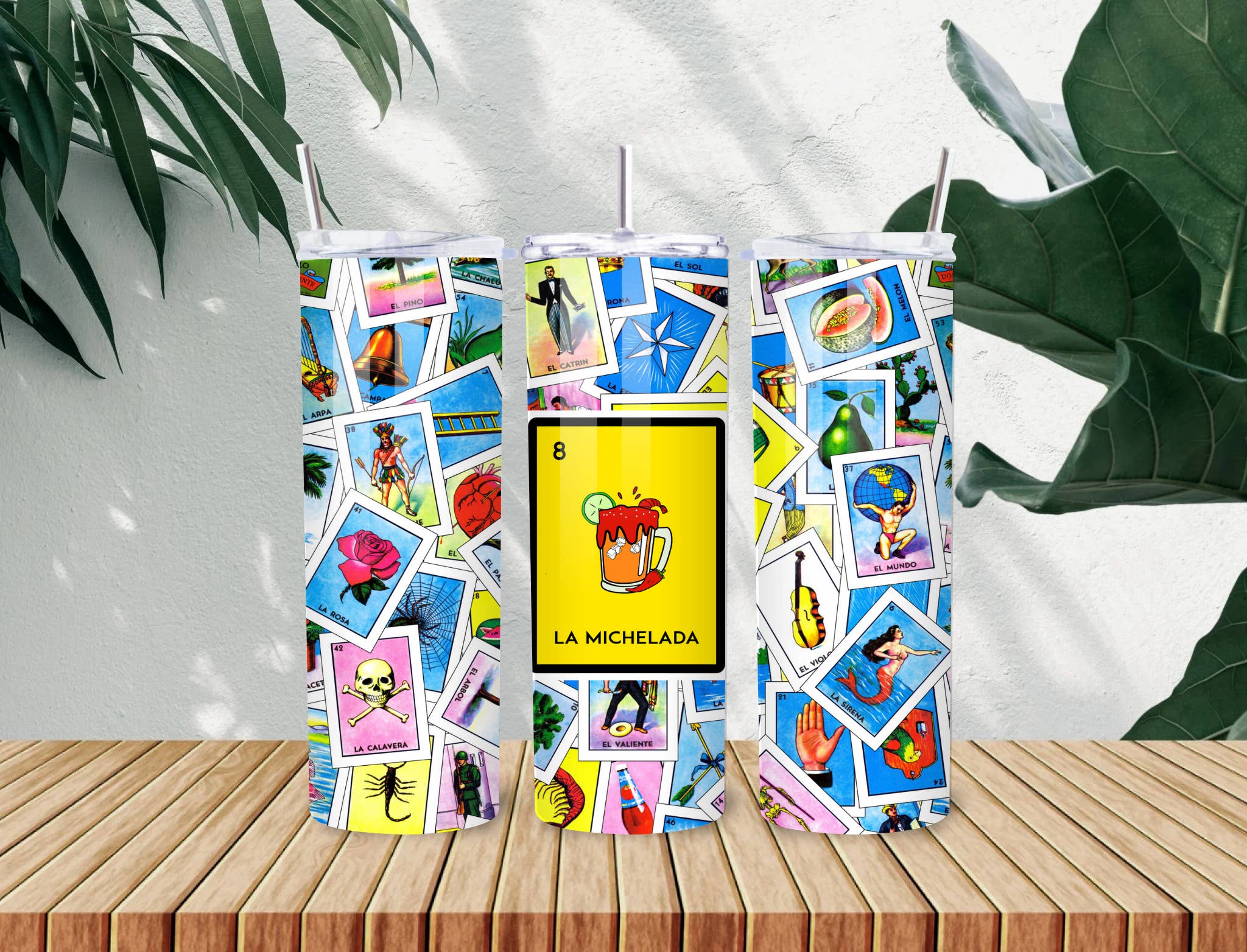 Bloom Designs - Wholesale Insulated Mug/Tumbler - La Michelada Lotería Tumbler – 20oz Mexican Game-Inspired Stainless Steel Cup for Spanglish Sips