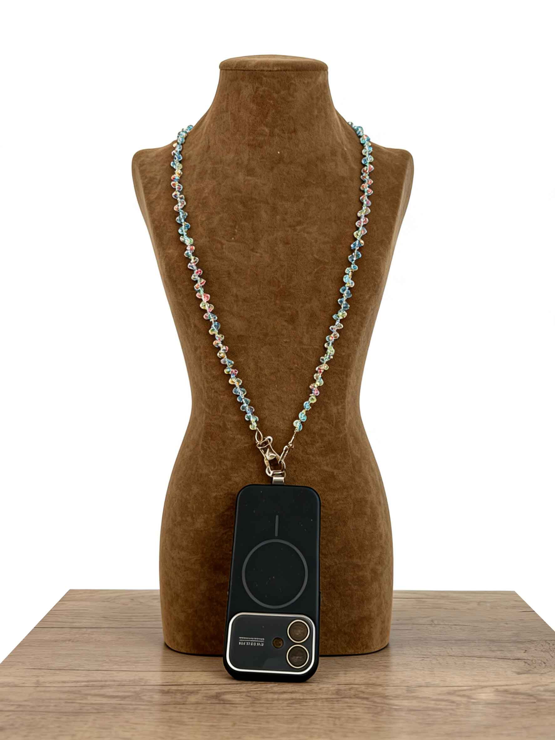 Bleu Clair Lanière de cou en perles de cristal BC5647 - Bleu clair en vente sur Faire1