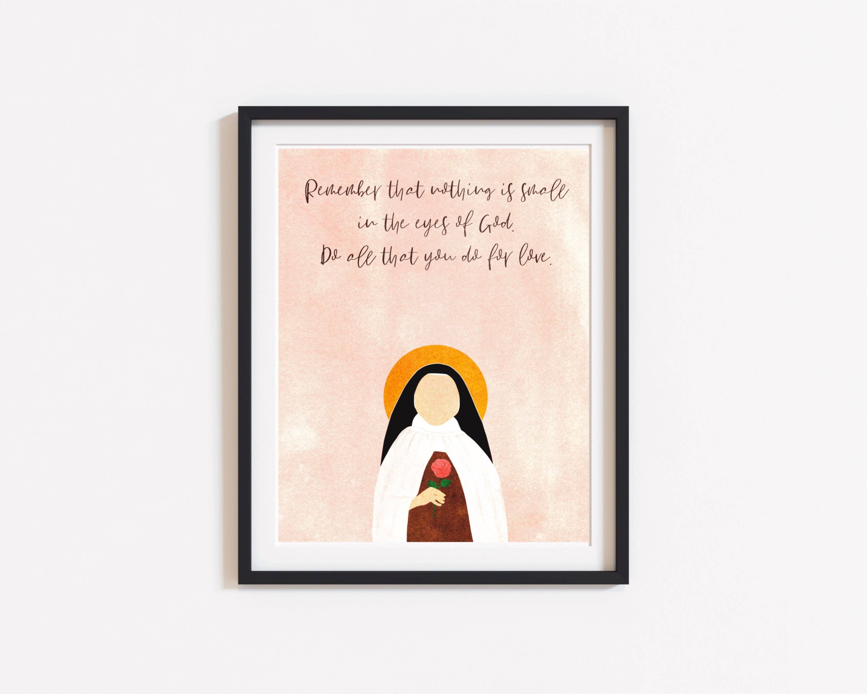 Small Things Print Co. - Wholesale Art Print - St. Therese of Lisieux Print, St. Therese of Lisieux Wall Art, 8 x 10, St. Therese of Lisieux Illustration4