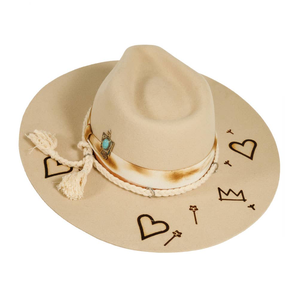 Marfil Sombrero Ranchero de Fieltro de Lana - Estilo Kai de venta al por mayor en Faire0