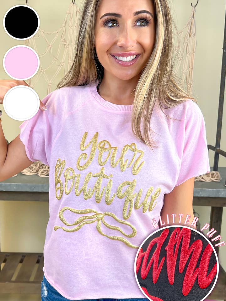 Jumbo Script Custom Puff Edgy Graphic Shirt for wholesale by Sugar Stitch