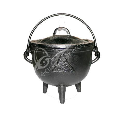 Oceanic Linkways Inc - Wholesale Spiritual Stone/Crystal - (PC)CAULDRON - CAST IRON TRIQUETRA 4.5"