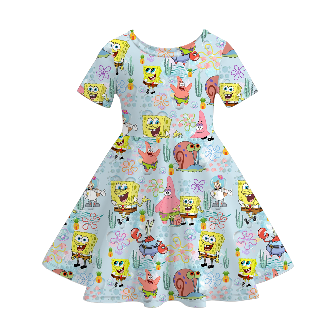 Little Trendy - Wholesale Dress - Kids - Cute Bluey cartoon twirl short sleeve dress for girls 4