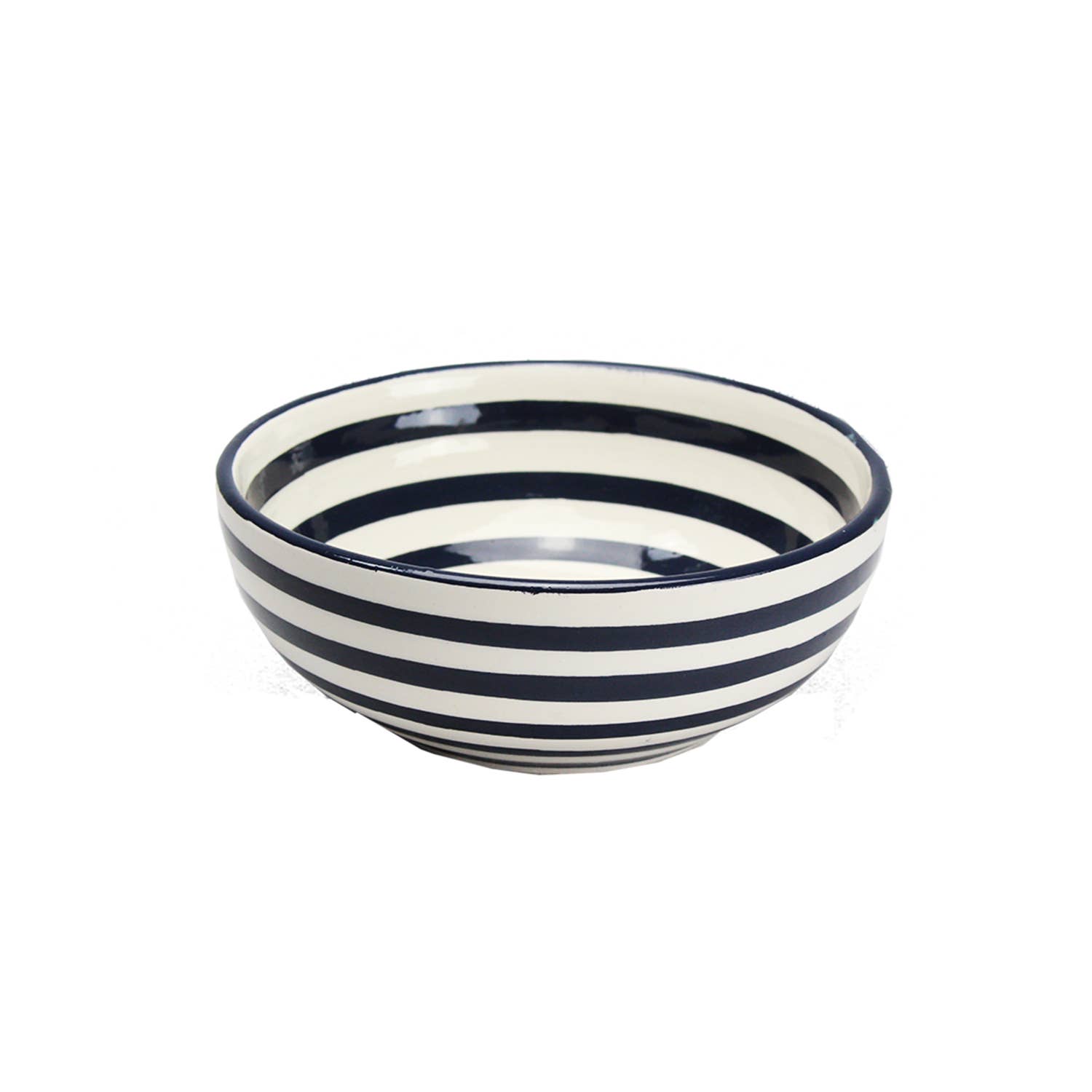Sobremesa – wholesale Bowl – Hand Painted Black Stripe Cereal, Soup Bowl, Dinnerware