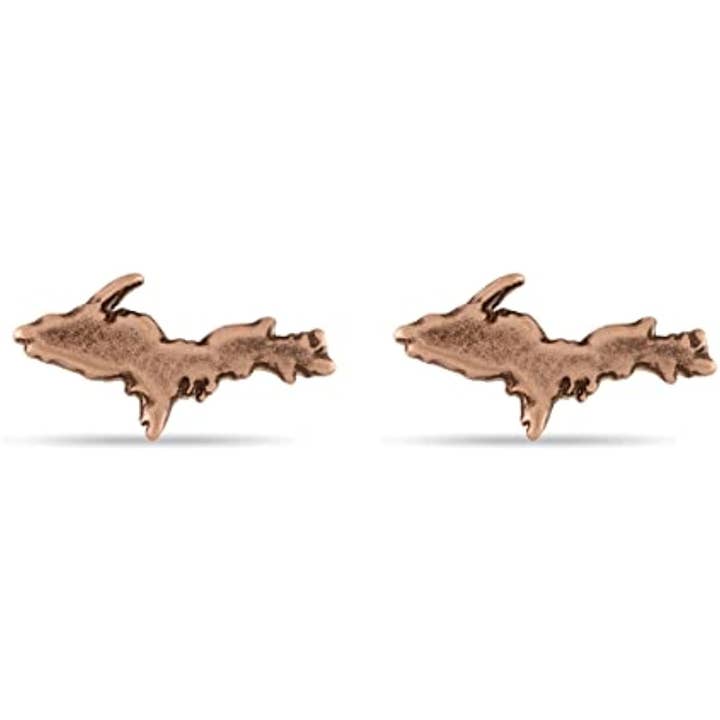 Upper Peninsula Earring Stud Minis Antique Copper for wholesale by Stone Armory