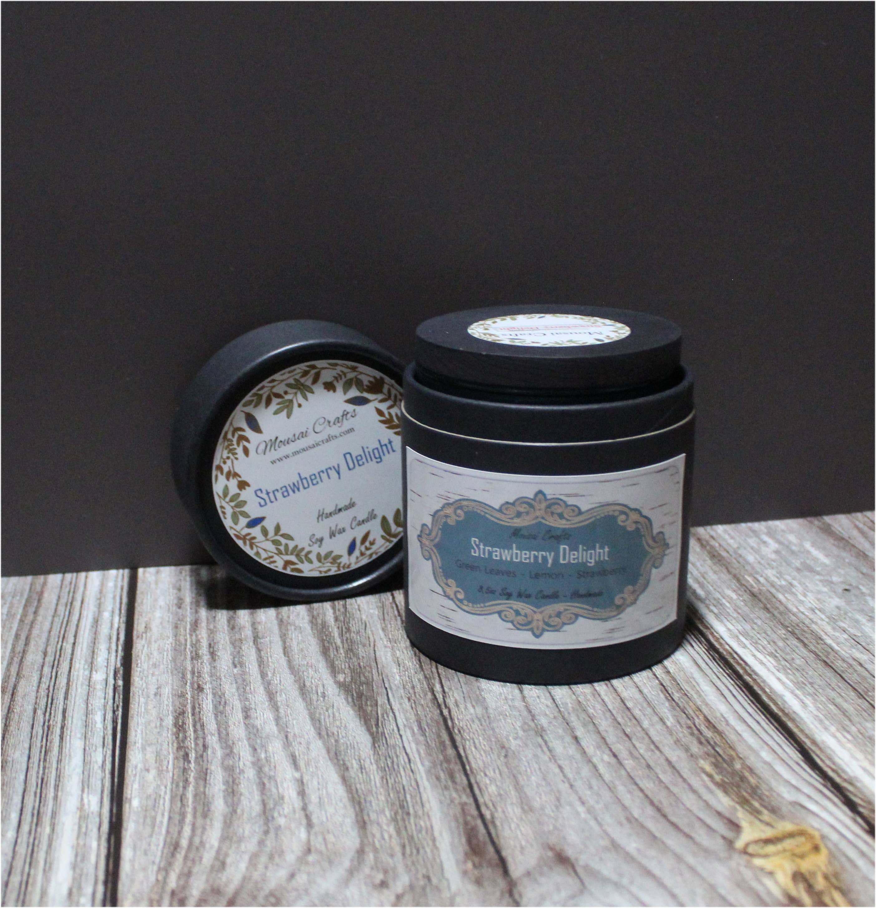 Mousai Crafts - Wholesale Jar/Filled Candle - Strawberry Delight 8.5oz Soy Wax Candle7