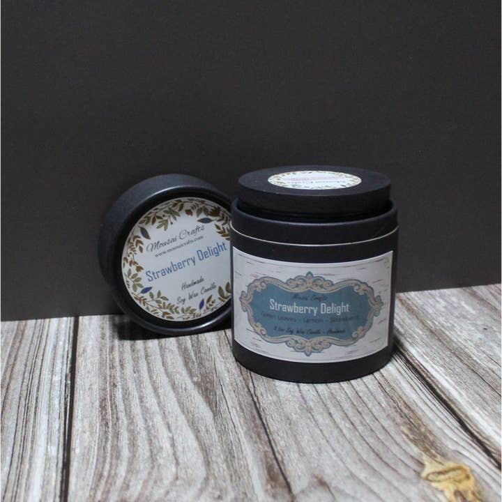 Mousai Crafts - Wholesale Jar/Filled Candle - Strawberry Delight 8.5oz Soy Wax Candle7