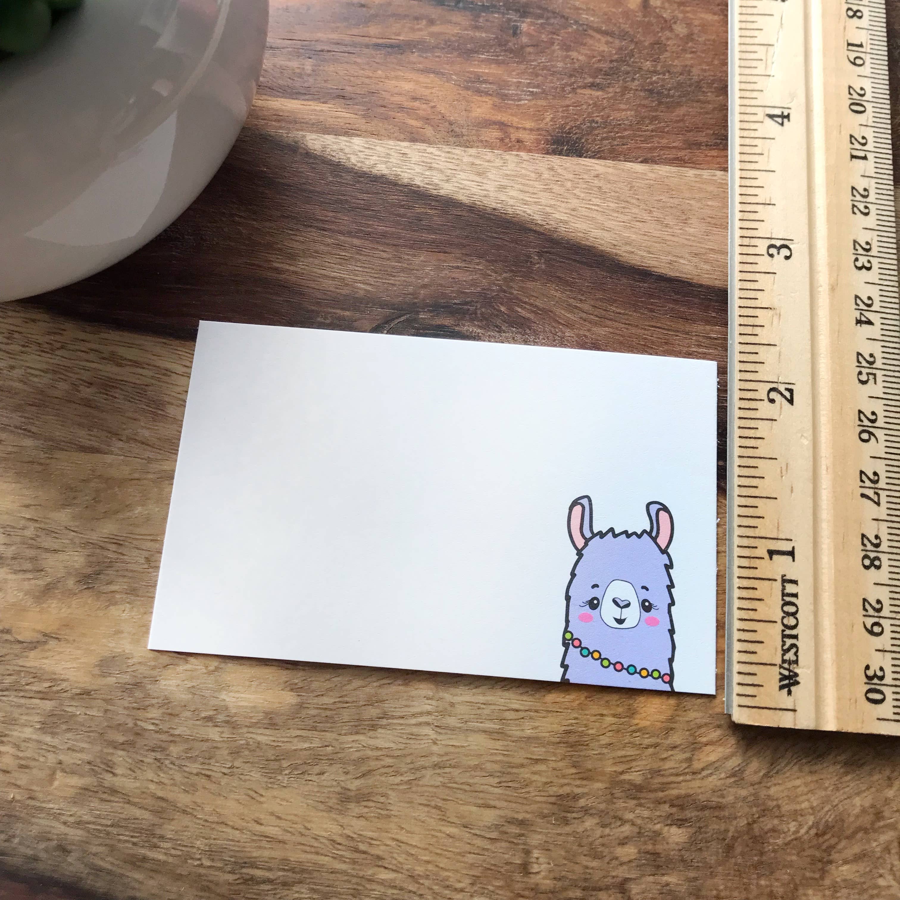 Kiss and Punch - Wholesale Stationery/Notecard Set - Mini Notecard Set of 60 - Llama1