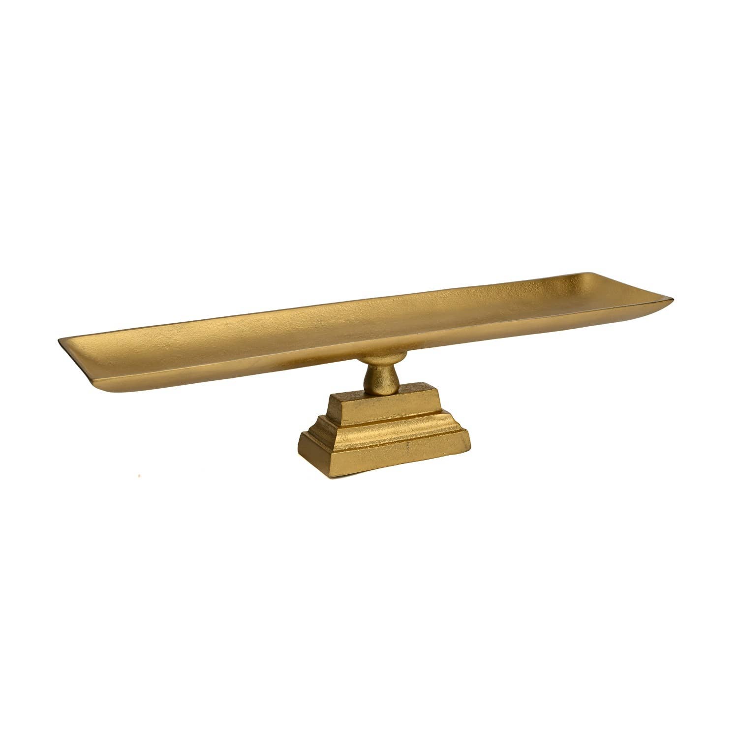 BIDKhome - Wholesale Decorative Tray - Sm. Cast Aluminum Tray/Dish on Foot Antique Brass 23.2"3