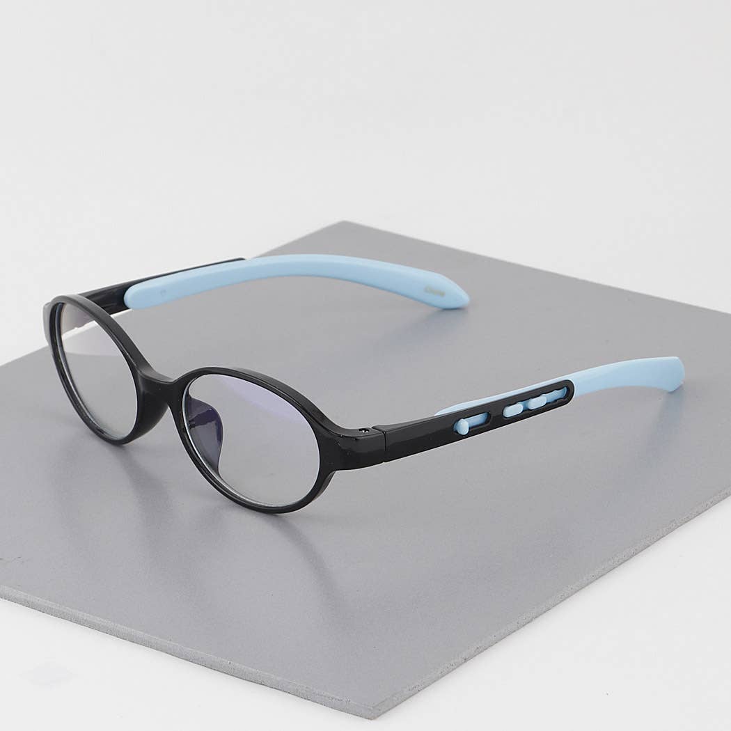 Kids Blue Oval Blue Light Glasses for wholesale on Faire0