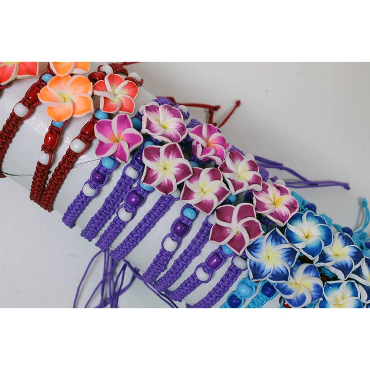 Western Counties Wholesale – wholesale Woven/braided bracelet – Tube Of Fimo Flower & Coloured Beads Wristbands3