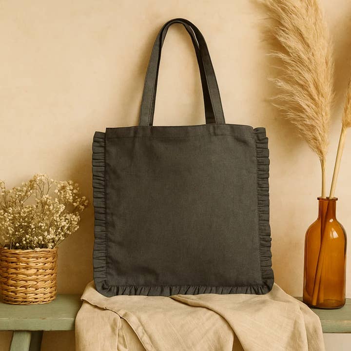 Fabrica Kraft – Engroshandel Tote bag - Dame – Canvas Ruffle Taske | Canvas Farvet Taske | Uden Mærke7