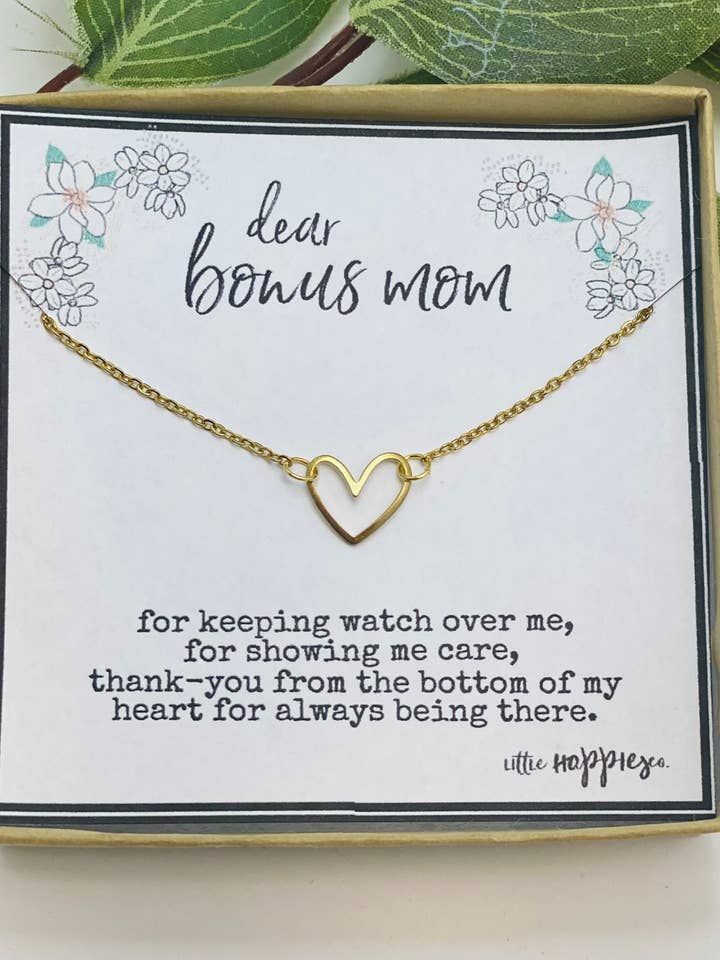 Bonus Mom Necklace Gift, Mother's Day Gift for Stepmom, Mom for wholesale by Little Happies Co