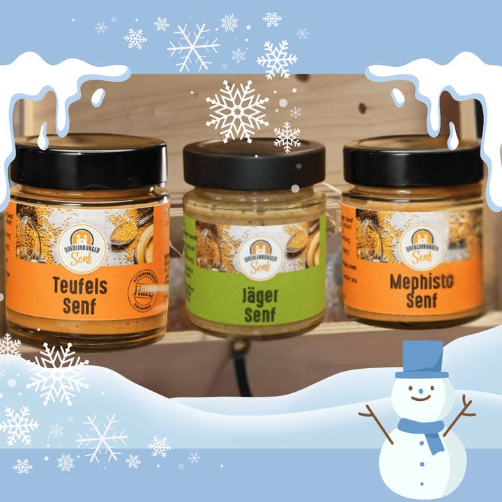 🔥 Set de regalo "A papá le gusta picante" – elegantemente empaquetado en la caja de madera para venta al por mayor de Quedlinburger Senf