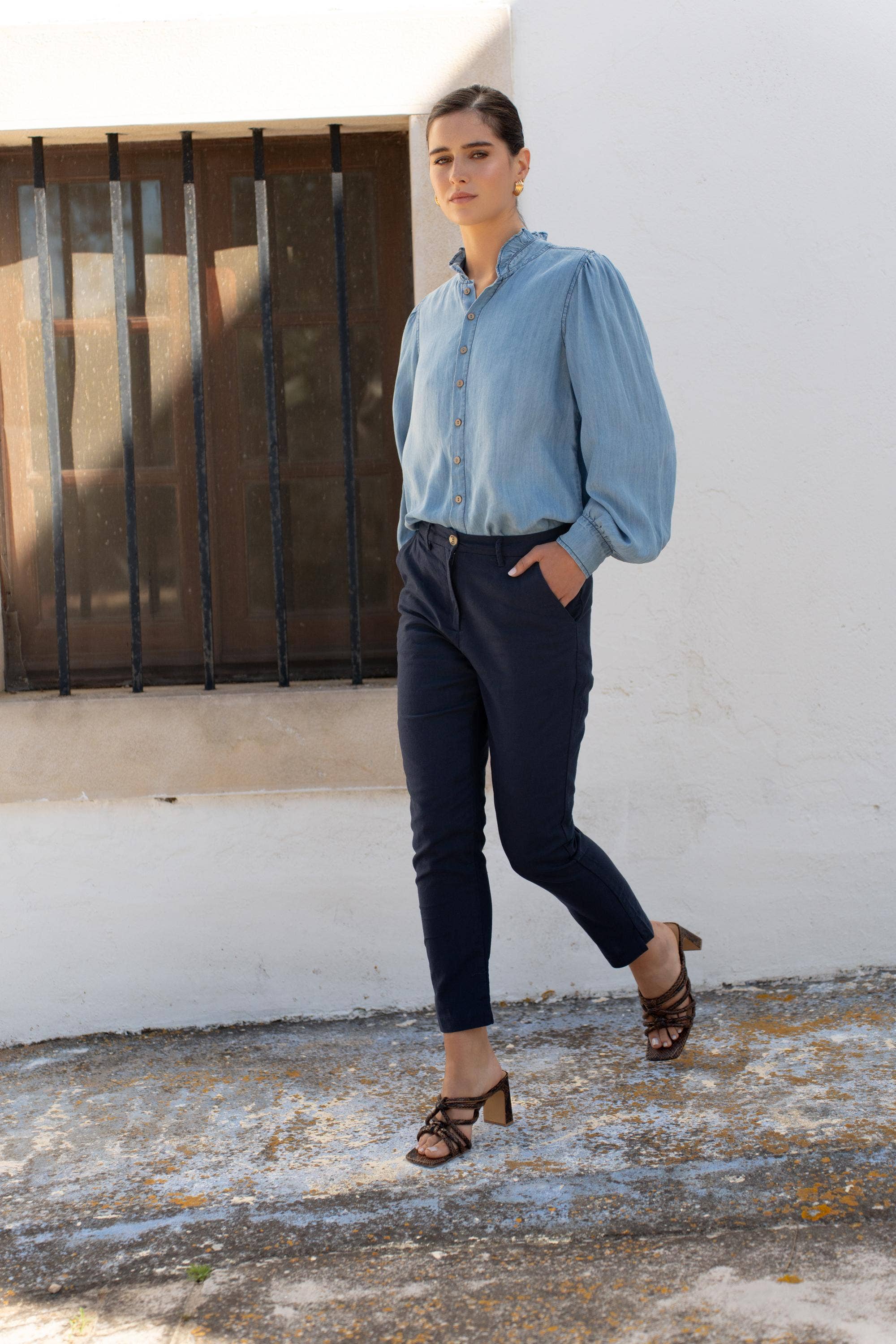 ONADO - Wholesale Pants - Women's - Luisianne pants - Navy blue4