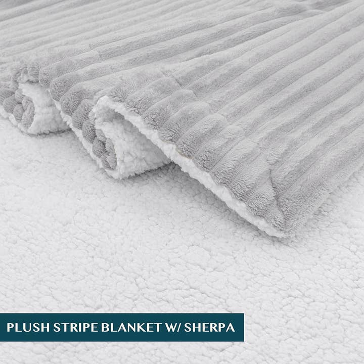 Pavilia - Wholesale Throw Blanket - Ribbed Sherpa Throw Blanket39