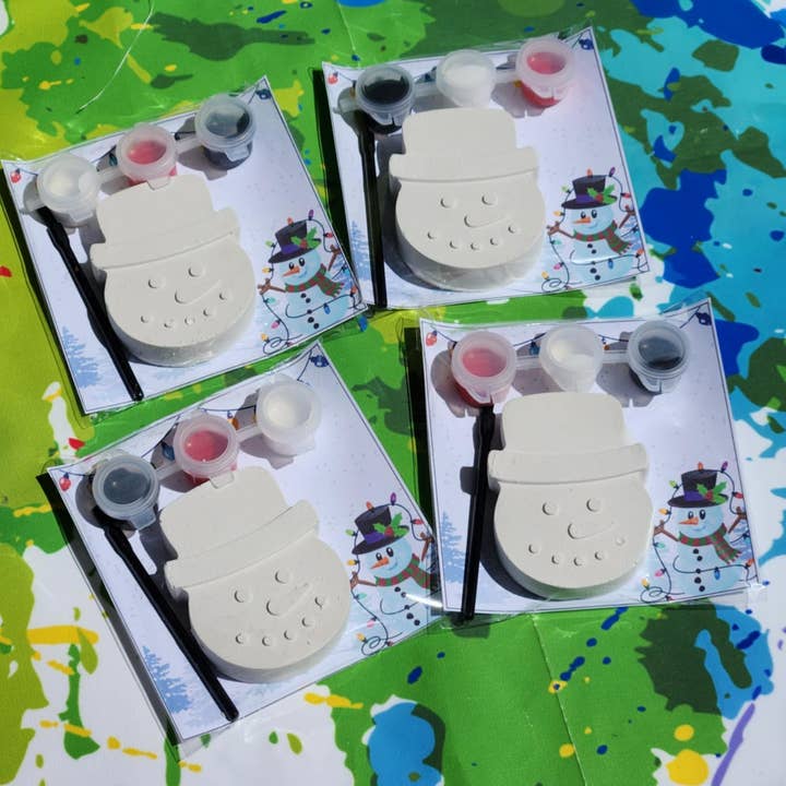 Snazzy Crayons - Venta al por mayor Kit de manualidades - Kits de pintura de yeso con forma de muñeco de nieve l Regalo de Navidad l