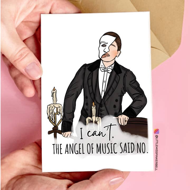 Phantom of Opera Satire Card- Literary or Musical Lover Card for wholesale by Little Miss PinkerBell
