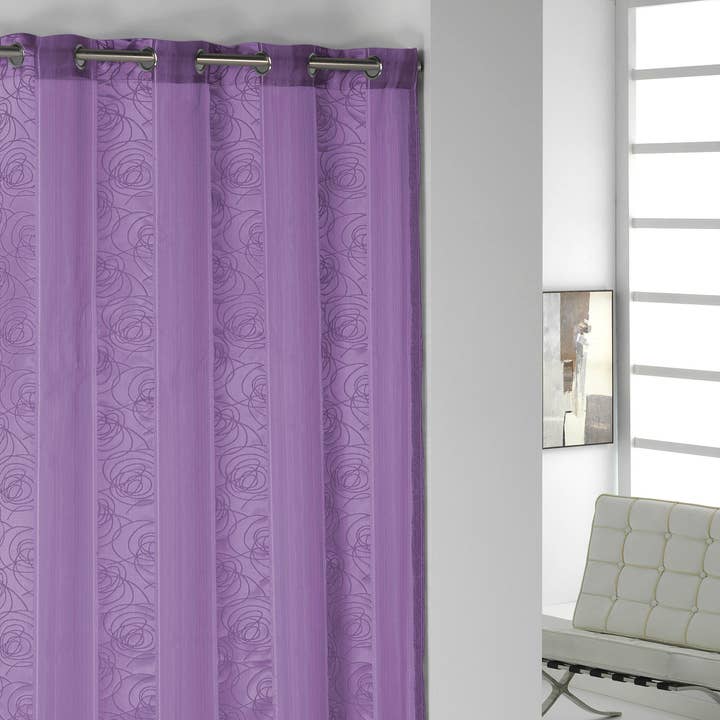 Curtain Trazos Aubergine for wholesale by Llar Textil