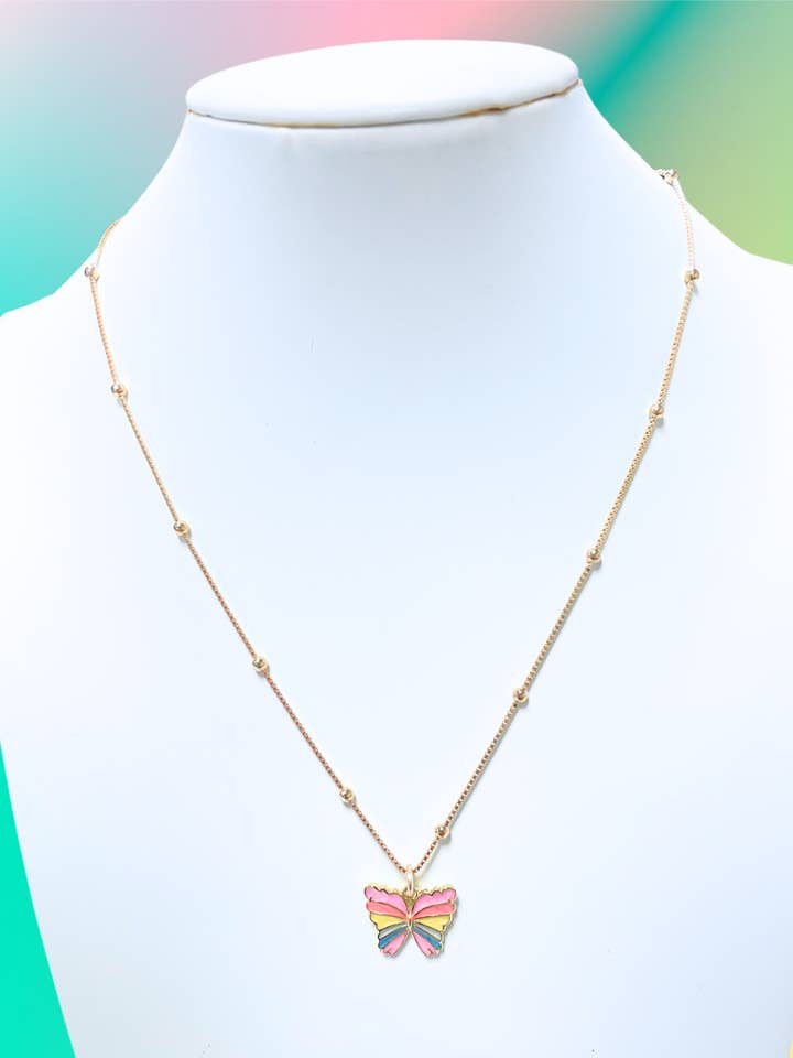 Pastel Butterfly Necklace for wholesale by Taylor Shaye Designs