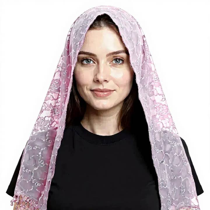 TAPA fashion - Wholesale Scarf - Women's - Rose Pattern Lace Scarves Church Veil SS629 (12pcs)4