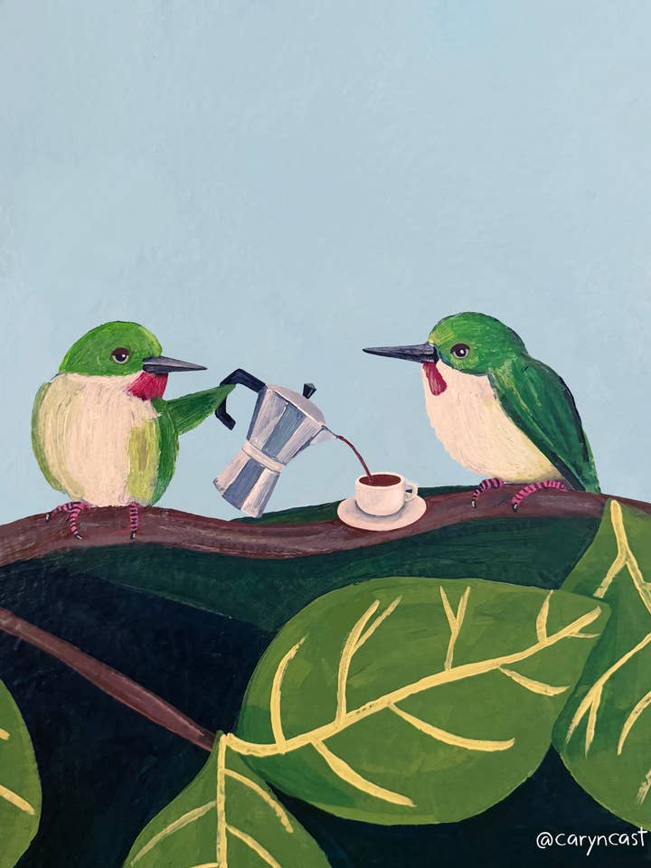 Heure Cafecito pour la vente par Caryn Cast Art