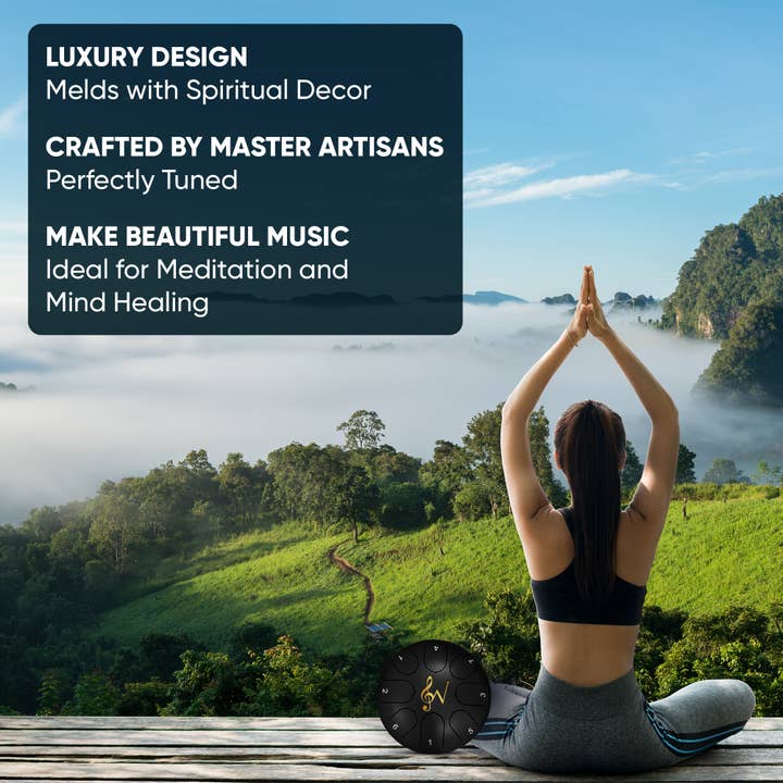 Wise Harmony LLC - Wholesale Musical Instrument - 6-Inch 8-Notes Steel Tongue Relaxing Meditation Rain Drum