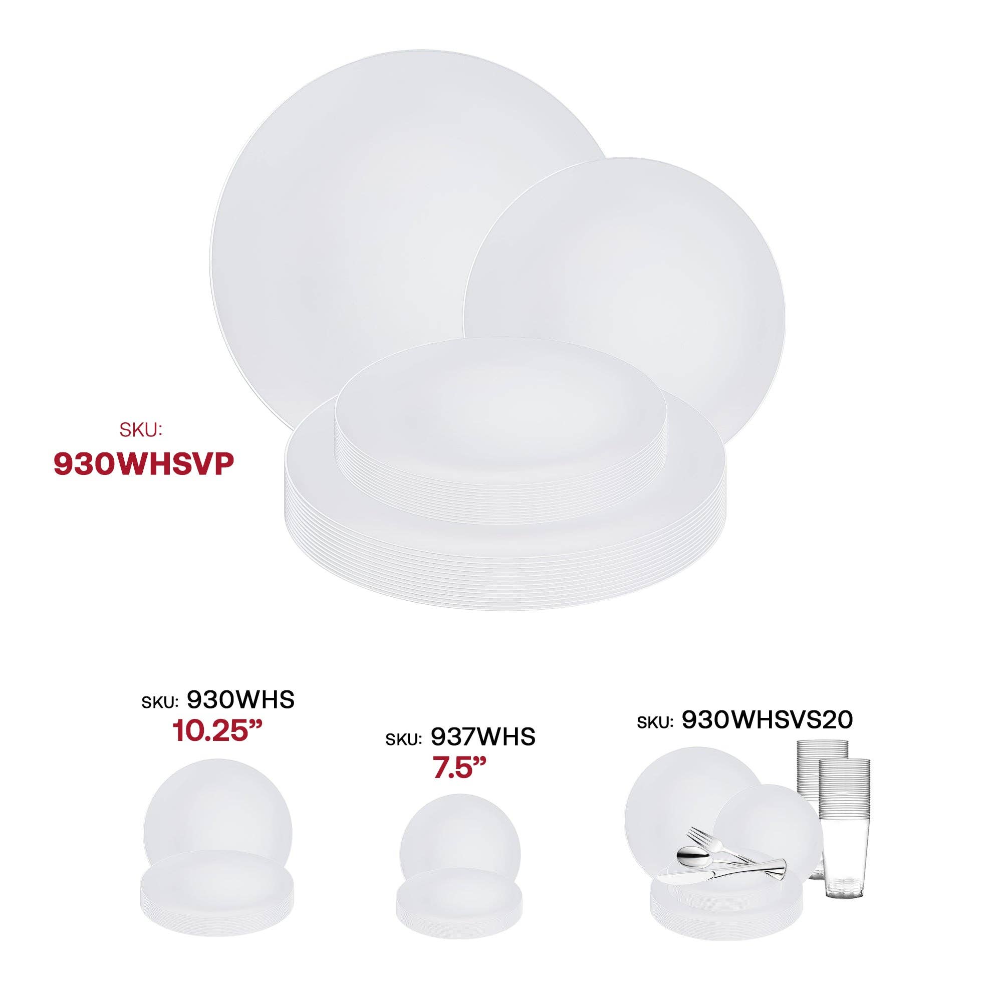 Smarty had a Party - Wholesale Dinnerware Set - White w/ Silver Organic Plastic Dinnerware Set - 120 Guests6