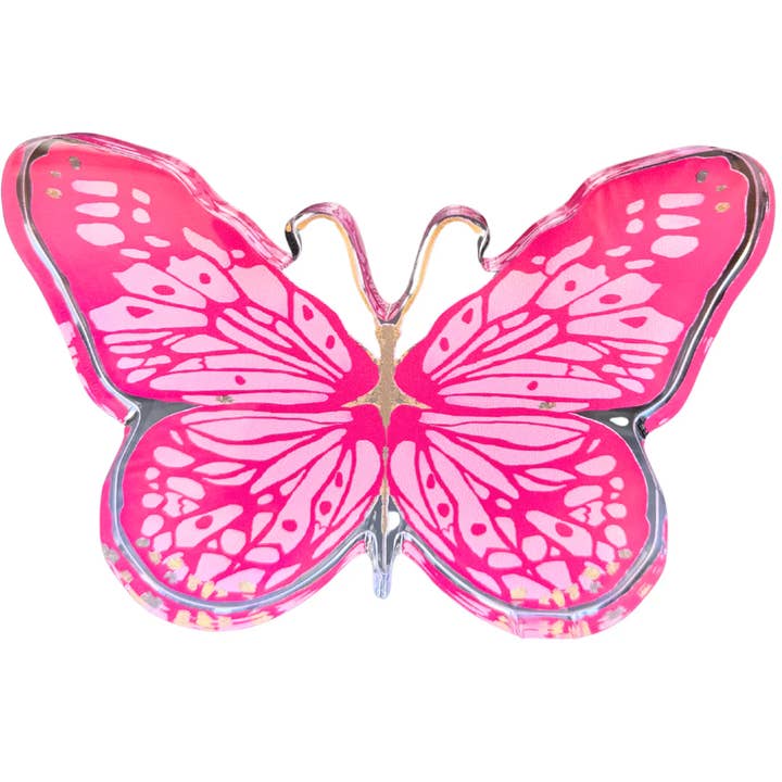 "Borboleta Rosa-Choque" Prateleira Acrílica por atacado de MK Decker Designs